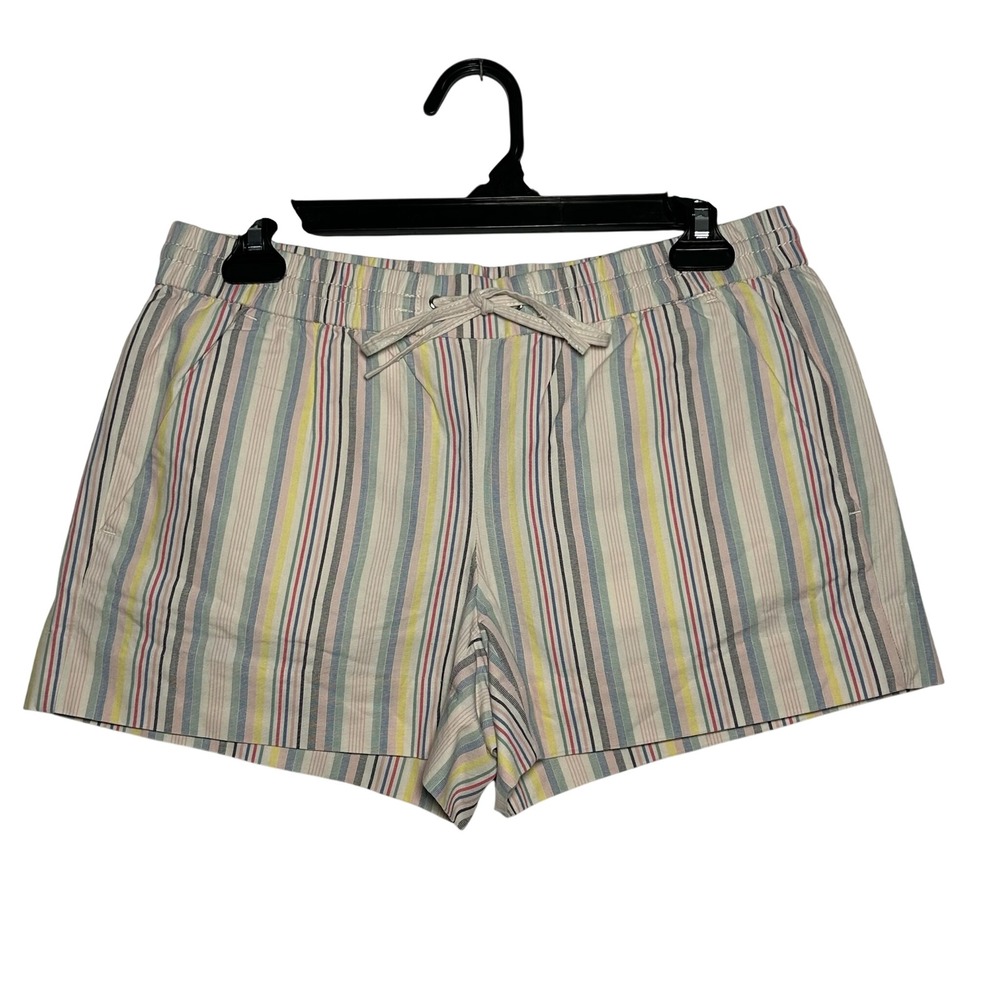 LOFT Ann‎ Taylor Striped Cotton Drawstring Waist Shorts XS